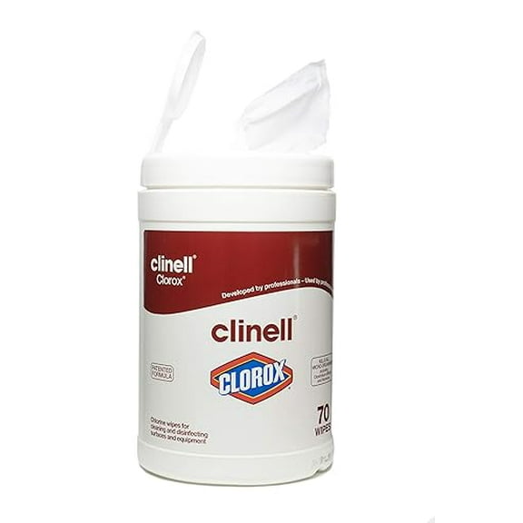 Clinell Clorox Wipes Cleaning and Disinfectant Wipes - Tub of 70 Wipes - Kills 99.9% of Germs, Bacterias and Viruses