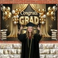 thumbnail image 6 of Moocorvic Graduation Decorations 2025 Backdrop Gold Black Class of 2025 Background Bachelor Cap Balloon for Grad Congrats Prom Party Banner Picture Photo Studio, 6 of 7