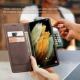 thumbnail image 4 of Samsung Galaxy S21 Ultra Case, Mantto Retro Cover Kickstand Folio Magnetic Phone Cover Luxury Cash Wallet Pocket With Card Slot High Qulity PU Leather Skin For Samsung Galaxy S21 Ultra, Coffee, 4 of 13