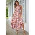 thumbnail image 7 of PRETTYGARDEN Women's Summer Floral One Shoulder Maxi Dress Knot Ruffle Boho Beach Vacation Wedding Guest Long Sun Dresses, 7 of 7