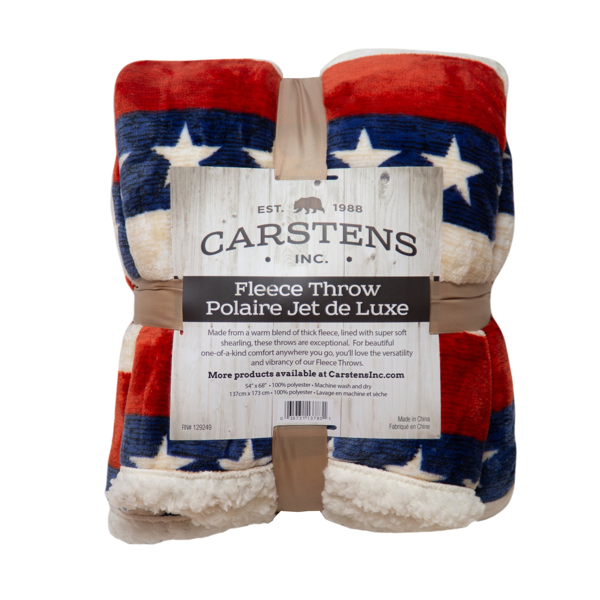 Americana American Flag Plush Sherpa Throw Blanket 54
