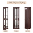 thumbnail image 4 of CKEASEAN Lighted Corner Curio Cabinet with Doors - Wooden Display Cabinet with Tempered Glass Shelves and Lights for Living Room, Dining Room, 4 of 9