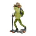 thumbnail image 1 of Estatua de rana, figura de animal, regalo decorativo, adorno de obra de arte verde coleccionable Mochila, 1 of 9