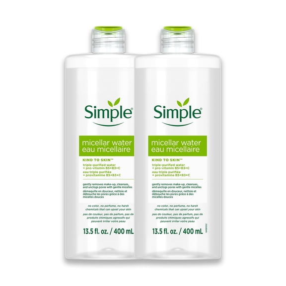 Simple Kind To Skin Micellar Water, Facial Cleanser, 2 pc