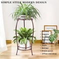 thumbnail image 2 of Plant Stand Indoor Outdoor 2 Tier 27" Tall Metal Potted Holder Rack Flower Pot Stand Heavy Duty Plant Shelf Rustproof Iron Multiple Plant Round Supports Rack for Planter Corner Garden Balcony, 2 of 5