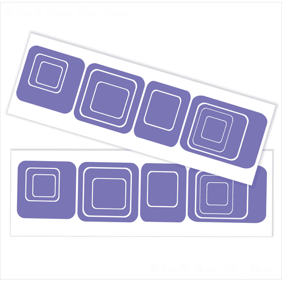 6-Inch and Smaller Funky Wall R/Squares Vinyl Sticker Decals, Purple, 20-Piece