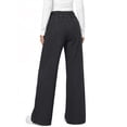 thumbnail image 2 of Sundazz Women's Stretchy Wide Leg Jeans Elastic Waist Knit Denim Pants with Seamed Front, 2 of 7