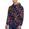 thumbnail image 3 of Naloa Golden Snake And Purple Rose Men's Casual Hooded Collar Drawstring Hoodies Pullover Sweatshirts Casual Long Sleeve Shirts-4X-Large, 3 of 7