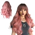 thumbnail image 1 of 2RIYADH Pelucas para Mujer Cabello Natural, Peluca Ondulada Rizada con Flequillo, Pelo Esponjoso, Ideal para Fiestas, Halloween, Juegos de Rol, Fiestas y Cualquier Otra Escena (Rosa, 65cm), 1 of 7