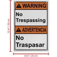 thumbnail image 2 of Industrial Caution Sign No Trespassing Sign (No Trespassing No Trespasar) 8 in" x 12 in" UV Resistant Indoor Outdoor Workplace Industrial Caution Warning Sign, 2 of 7