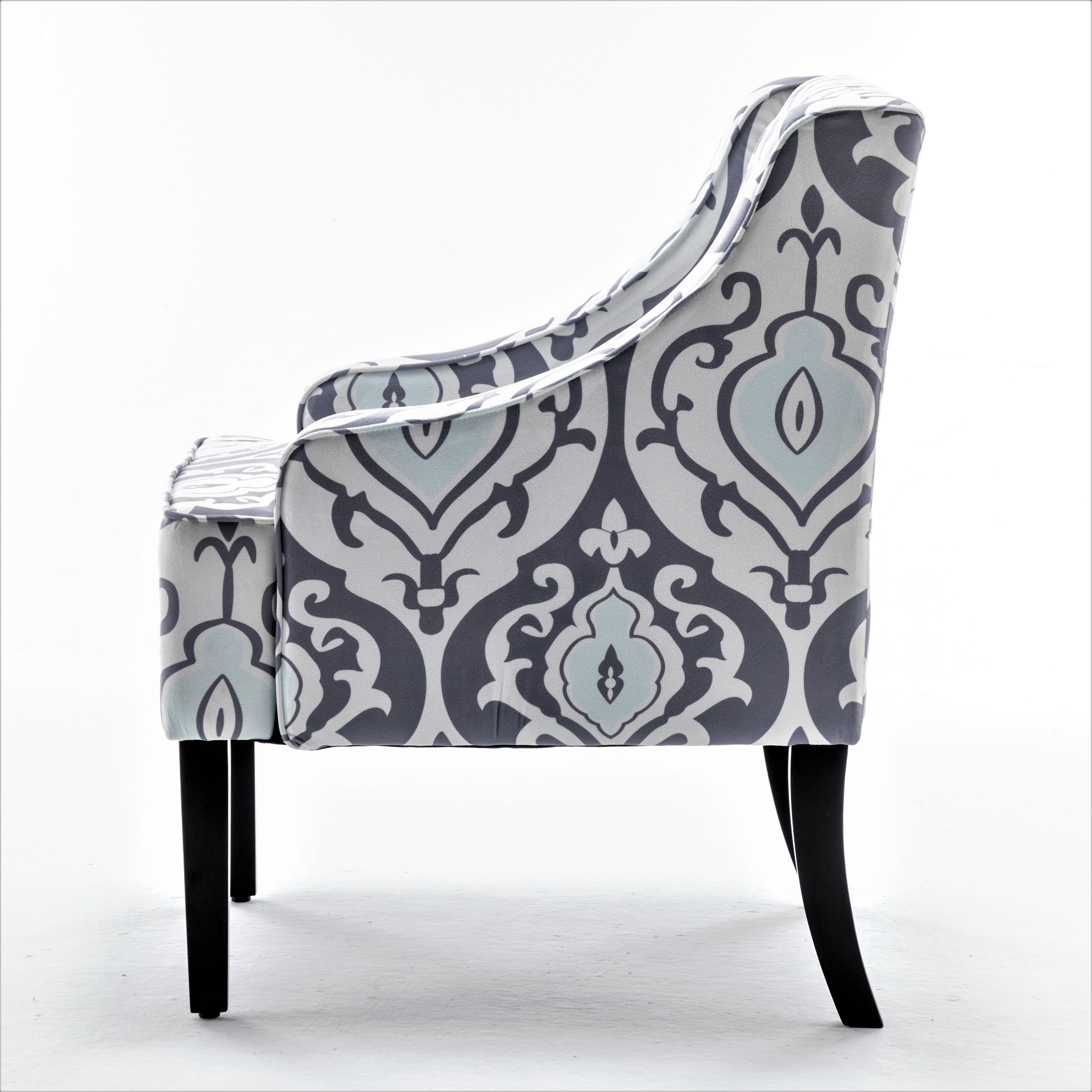 US Pride Furniture Correen 25" Wide Microfiber Accent Chair with Recessed Arms, White Black