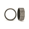 thumbnail image 3 of Gem & Harmony Stainless Steel Brushed Antiqued Textured Ring for Men, 3 of 5