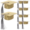 thumbnail image 1 of OULII 10pcs Graduacion Caps For Cups Golden Cotton Gift For Graduation Celebrations, 1 of 8