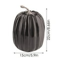 thumbnail image 3 of Decorative Pumpkin Figurine for Fall Home Decor, Thanksgiving and Halloween Centerpiece, Tabletop Display for Seasonal Holiday - Black, 3 of 8