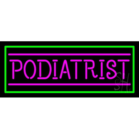 Podiatrist LED Neon Sign 13 x 32 - inches, Black Square Cut Acrylic Backing, with Dimmer - Bright and Premium built indoor LED Neon Sign for Defence Force.