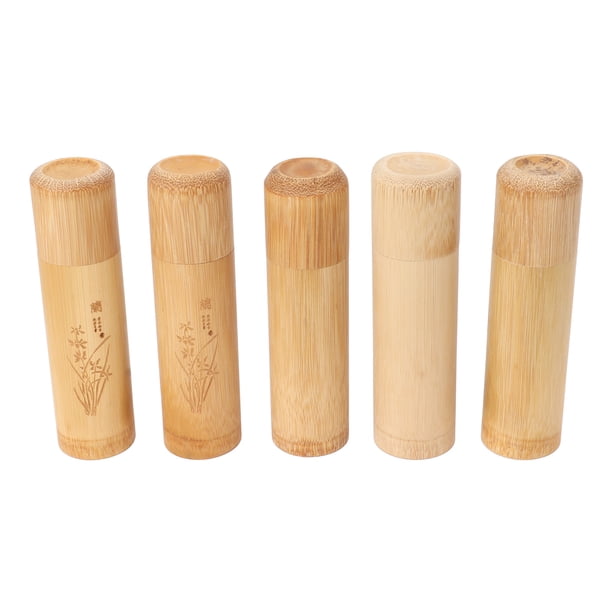Botes De Té De Bambú De 12 Cm, Tarro Contenedor De Almacenamiento De Té De 5 Piezas Para Nueces De Granos De Café