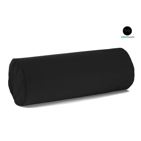 - Round Cervical Roll Bolster Pillow Cushion with Removable Washable Cover;Black