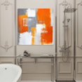 thumbnail image 3 of Wall Art Prints, Burnt Orange Grey Framed Canvas Prints for Bedroom Living Room Bathroom Office, Modern Oil Painted Geometric Abstract Gallery Wrap Wall Art Poster for Gifts Home Decor 8"x8", 3 of 8