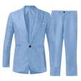 thumbnail image 1 of Playeras Algodon Hombre Traje De Verano Para Hombre Un Botón Sólido Slim Fit Traje De Fiesta Camisa Pantalones Corbata Conjunto, 1 of 6