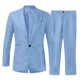 thumbnail image 1 of Playeras Algodon Hombre Traje De Verano Para Hombre Un Botón Sólido Slim Fit Traje De Fiesta Camisa Pantalones Corbata Conjunto, 1 of 6