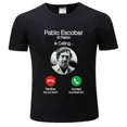 thumbnail image 1 of Camisetas para hombre con la frase "Pablo Escobar llamando", divertidas camisetas telefónicas de El Patrón, camisetas de algodón con cuello redondo, camisetas de verano de talla grande, envío directo., 1 of 7
