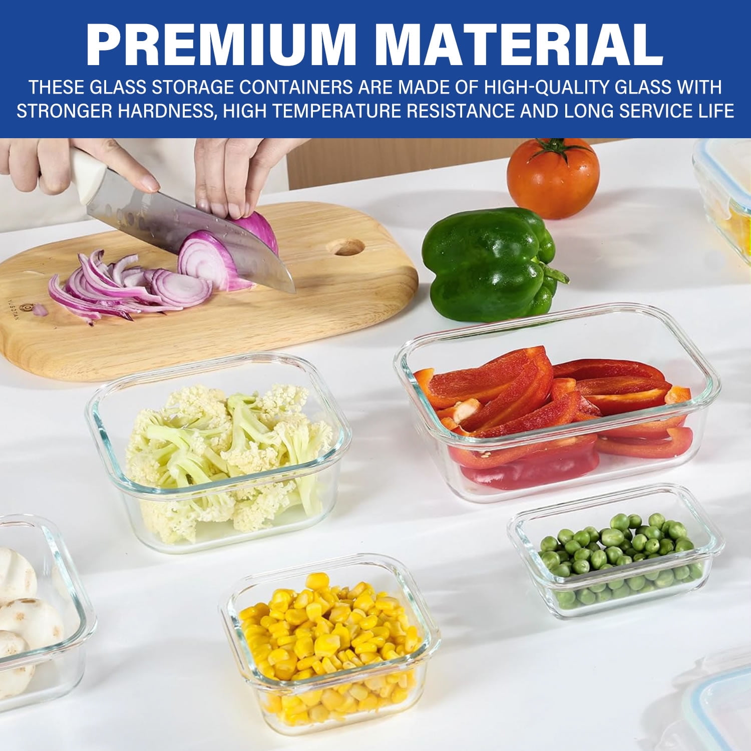 Stelive 12 Pack Glass Food Storage Lunch Containers Airtight Lids With Steam Vents, BPA Free Meal Prep Containers, Safe For Microwave, Dishwasher, Oven & Freezer Pantry Kitchen Storage, 310-1040ml