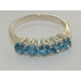 thumbnail image 6 of LBG British Made 9k White Gold Natural Blue Topaz Womens Eternity Ring - 33 size options - Size 9, 6 of 8