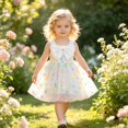 thumbnail image 6 of Rhuody Girls Dress White Bow Dress With Sleeveless And Colorful Pattern Formal Dress Suitable For Parties Versatile Playsuit, 6 of 9