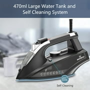 Moosoo Steam iron, 1800W iron for Clothes with Rapid Heating Ceramic Coated Soleplate, Self-Cleaning, Auto-Off