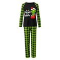 thumbnail image 3 of Conjuntos de pijamas navideños familiares a juego Grinch 2024, pijama de Grinch con parte superior y pantalones de pijama a cuadros, pijama de Grinch para niños y adultos para la familia, Mujer XXL, 3 of 5