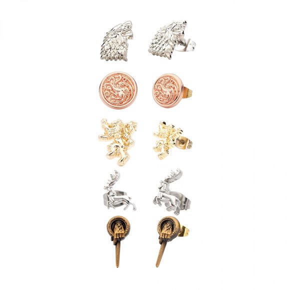 Game of Thrones Symboles Ensemble de 5 Boucles d'Oreilles