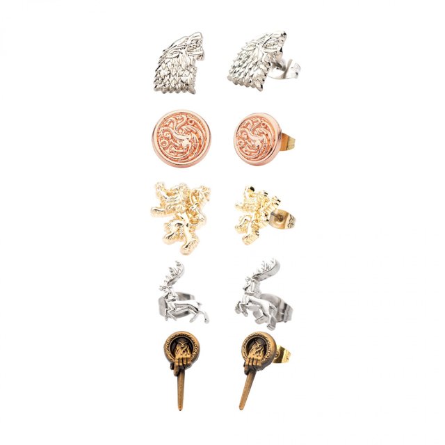 Game of Thrones Symboles Ensemble de 5 Boucles d'Oreilles