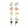 Game of Thrones Symbols 5-Pair Stainless Steel Stud Earrings Set - No Gemstone