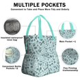 thumbnail image 3 of White and Blue Of Animal Print Drawstring Lunch Bag Women - Drawstring Lunch Bag Insulated for Work Office - Stain-Resistant Large Lunchbags for Women with Multi-Pockets, 3 of 5