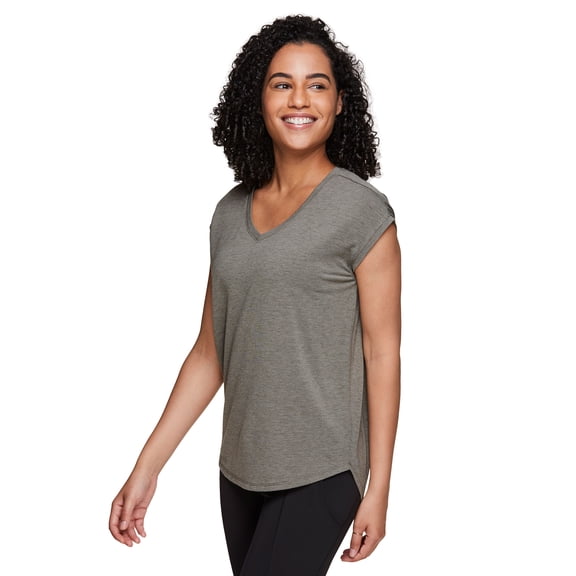 RBX Active Women's Short Sleeve High Low Soft V-Neck Tee