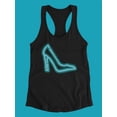 thumbnail image 3 of Blue High Heel Neon Design Tank Women -Image by Shutterstock, Female x-Small, 3 of 4