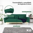 thumbnail image 4 of Sofá Cama Reclinable Para 3 Personas Poliéster Tipo Terciopelo Kingshouse verde 5, 4 of 8