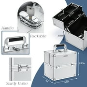 Extra Large Makeup Case Cosmetic Train Case with Dividers Lockable Makeup Box Organizer