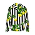 thumbnail image 3 of Balery Lemons on Striped Men's Women's UPF 50+ Sun Protection Lightweight Hoodie Performance Long Sleeve Shirt for Fishing Running-Large, 3 of 9