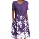thumbnail image 1 of Vestidos estampados florales plegables de manga corta con cuello redondo informal de verano para mujer Fridja qw2803, 1 of 9
