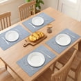 thumbnail image 3 of REGALWOVEN Farmhouse Placemats Set of 4 Cotton and Linen Placemats for Dining Table Decor Washable Kitchen Table Mat Wipe Clean Blue Gray 18.1x11.8inch, 3 of 6