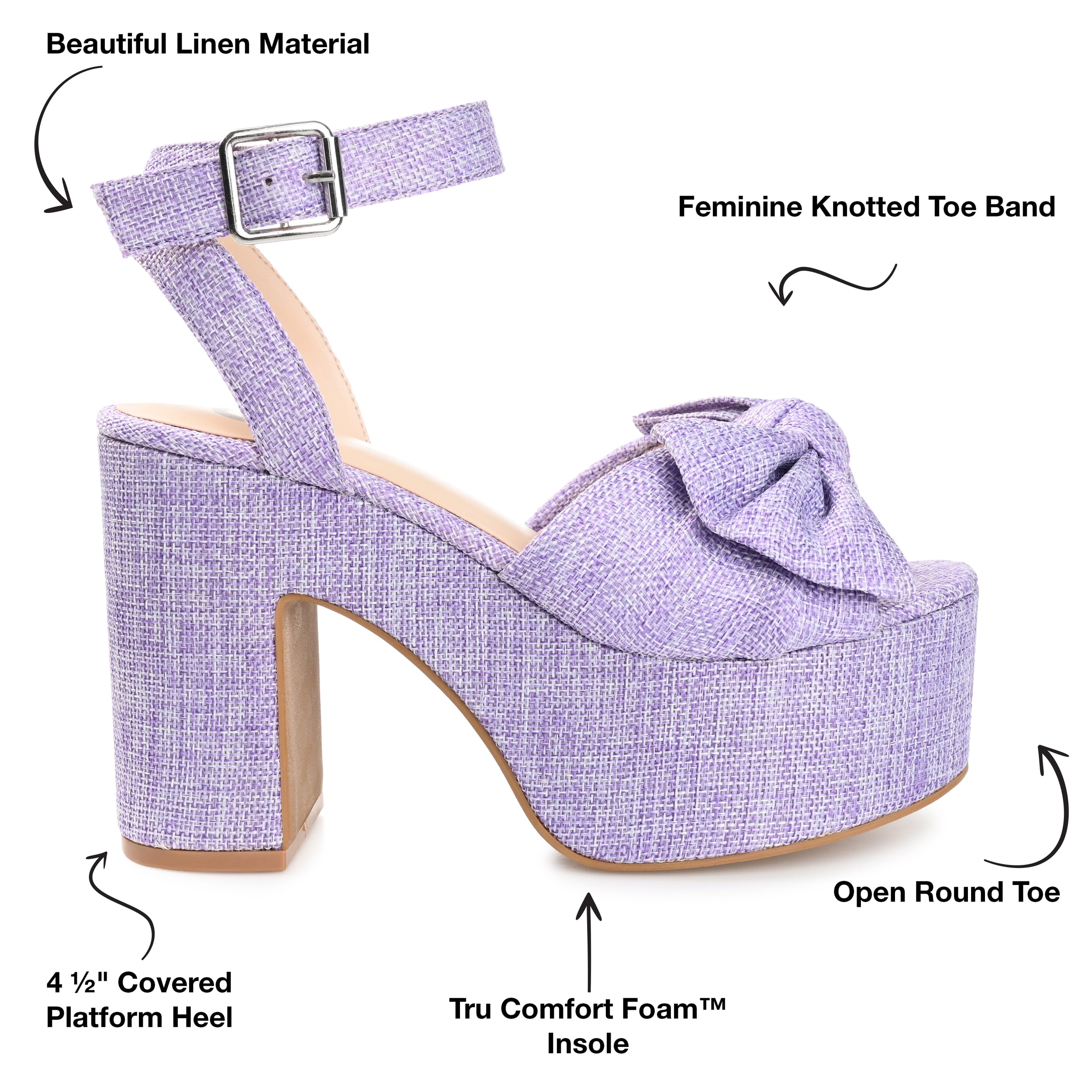 Journee Womens Zenni Bow Detail Platform Dress Sandals