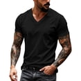 thumbnail image 7 of Hearthz Men's T-Shirts Moisture Wicking Breathable Mens Athletic Shirts V Neck Short Sleeve Shirts Men Basic Jerseys for Men Black 4XL, 7 of 7