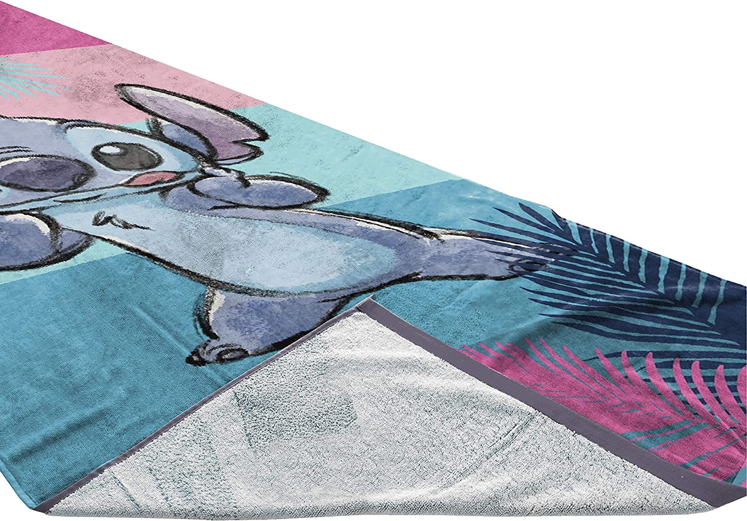 Disney Lilo & Stitch Striped Beach Towel, 100% Cotton - Super Soft Kids Bath Towel