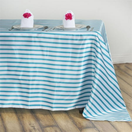 

BalsaCircle 60 x 102 Satin Stripes Rectangle Tablecloth Turquoise