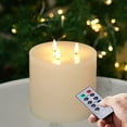thumbnail image 1 of 6"x6" Extra Large Flameless Candles with 3 Wicks, Battery Operated Candles with Remote Control and Timers, 6 inch Diameter LED Pillar Candles, Real Wax, Ivory, 1 of 7
