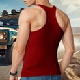 thumbnail image 6 of Hessimy Mens Tank Tops Summer Beach Vacation Sleeveless Shirts Casual Graphic Muscle Gym Workout Tank Top（Red,XL), 6 of 6