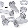 thumbnail image 5 of 60 x Transparent Clear Plastic Acrylic, Pan Head, M3 x 10mm Nuts & Bolts, Washers -Acrylic Plastic Screws, (1/8 x 25/64 in), 5 of 11