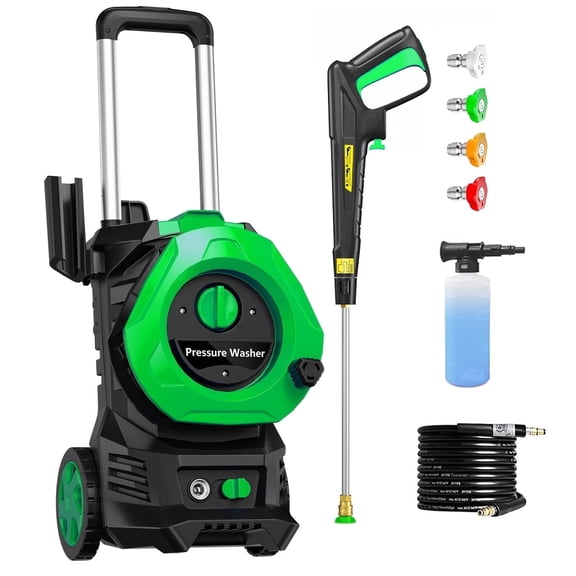 5350PSI MAX 4.0GPM NEW Electric Power Washer, Home Pressure Washer with GFCI Protection, Quick Connect Nozzles for Garden, Sidewalk, Dumpster, Deck, Ramp, Brick Wall, Yard, Walkway cleaning