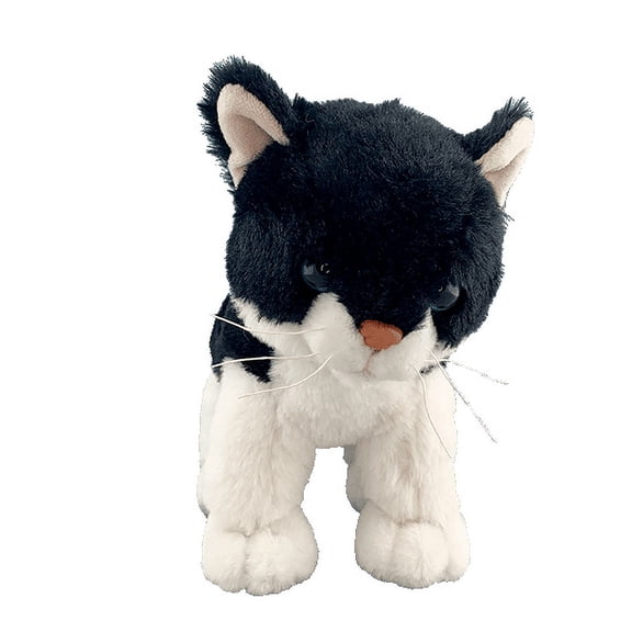 Salt N Pepper The Cat 8 inch Plush Stuffed Kitty, Companion Animal Doll